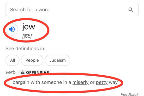 antisemitic Google search