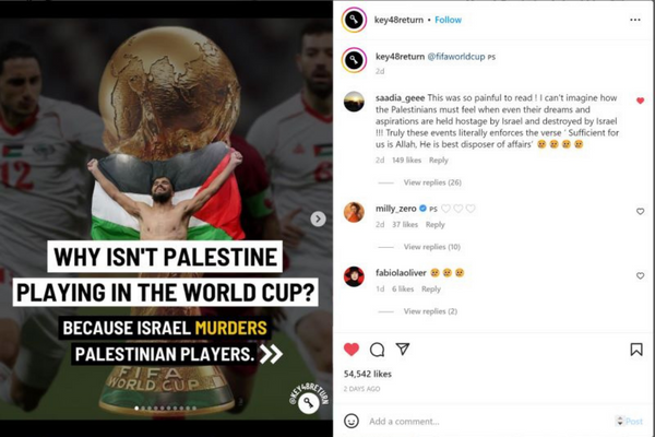 Anti-Israel social media post