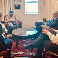 Prime Minister Benjamin Netanyahu meets with Agurnesh Mengistu, the mother of Hamas captive Avera Mengistu, Jan. 30, 2023