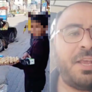 Man filming himself overseeing distribution of sweets celebrating terror attack in Jerusalem that killed an Israeli child and 20 year old newly-wed on Friday