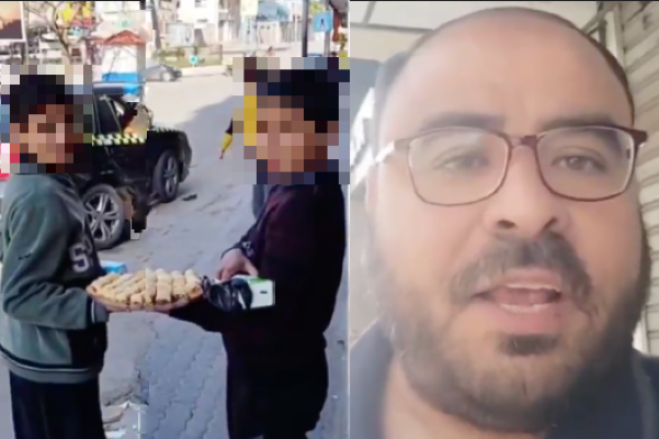 Man filming himself overseeing distribution of sweets celebrating terror attack in Jerusalem that killed an Israeli child and 20 year old newly-wed on Friday