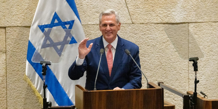 McCarthy addressing Knesset