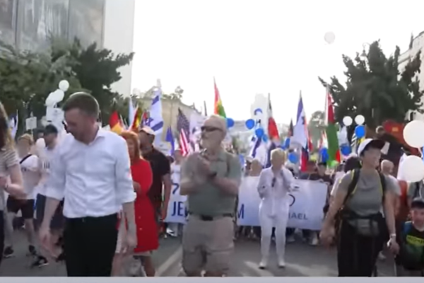 Christian supporters march in Jerusalem