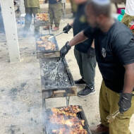 Grilling for the IDF volunteers