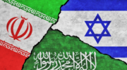 Iran, Saudi, Israel Flags