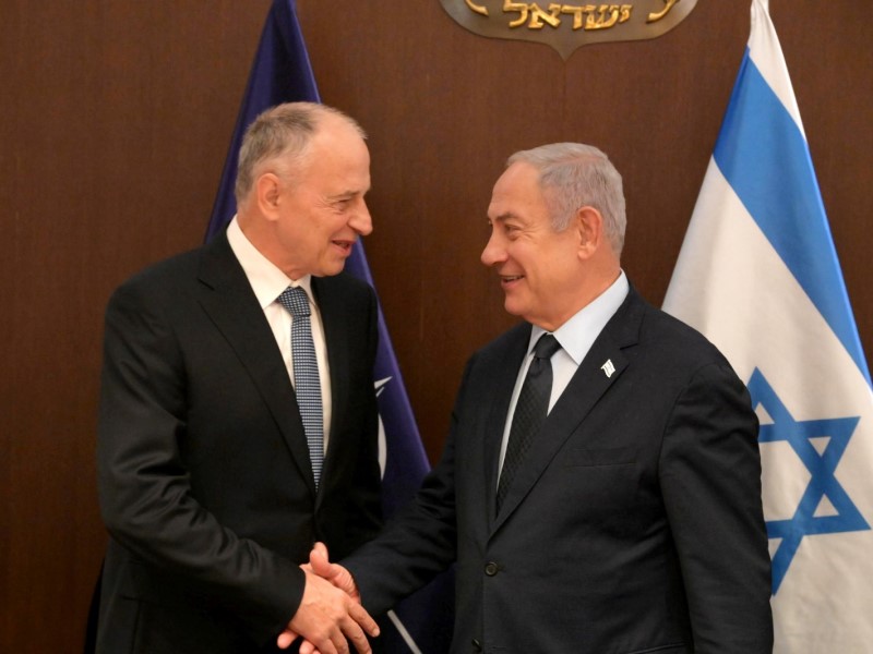 Netanyahu with NATO Deputy Secretary General Mircea Geoană