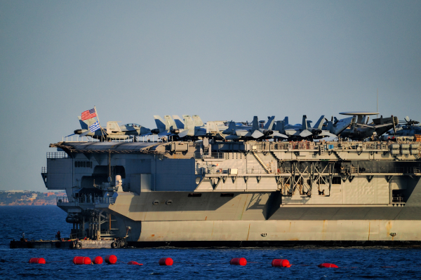 Aircraft carrier ship USS Gerald R Ford