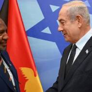 Israeli Prime Minister Benjamin Netanyahu and Papua New Guinea Prime Minister James Marape