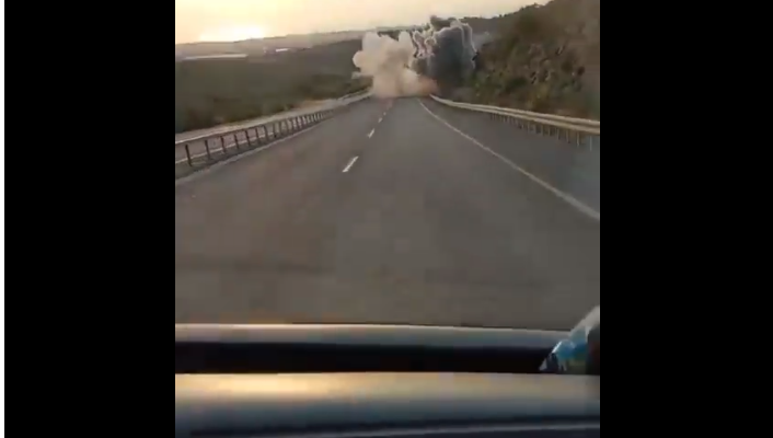 WATCH: Hezbollah Rockets Detonate on Israeli Highway | United with Israel