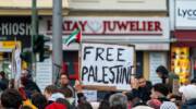 Berlin Germany Dec 31, 2023: A pro-Palestinian demonstration