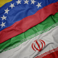 Venezuelan and Iranian flags