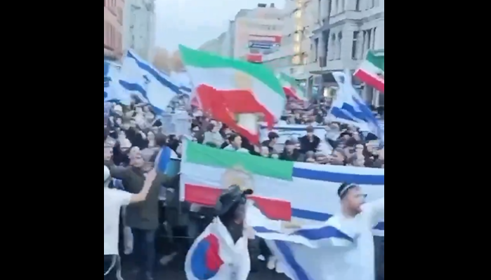 Iranians at pro-Israel rally