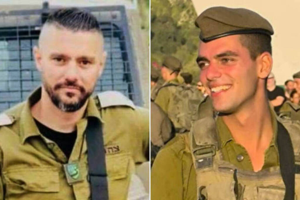 Maj. (res.) Nael Fwarsy, 43, (left) and Sgt. Tomer Keren, 20