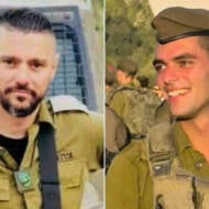 Maj. (res.) Nael Fwarsy, 43, (left) and Sgt. Tomer Keren, 20