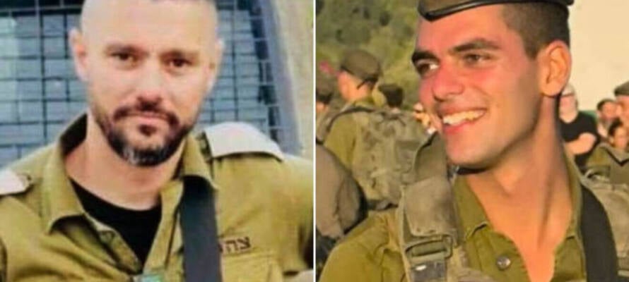 Maj. (res.) Nael Fwarsy, 43, (left) and Sgt. Tomer Keren, 20