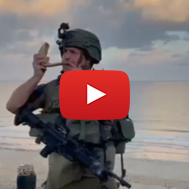 soldier blows shofar