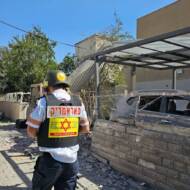 scene of a rocket impact in the Haifa area