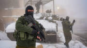 Israeli soldiers patrol on Mount Hermon