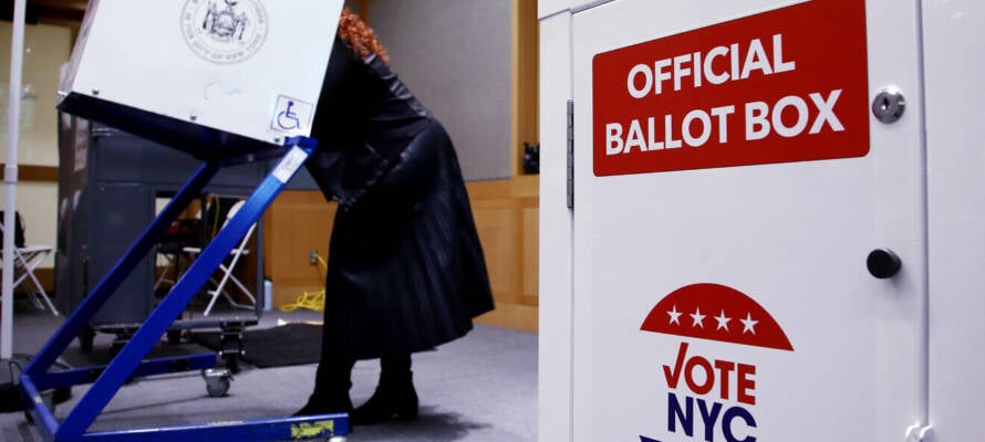 Polling station in New York