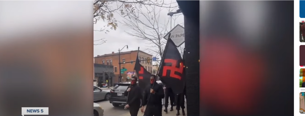 Neo Nazis demonstrate in Ohio Nov, 2024 (Youtube screenshot)