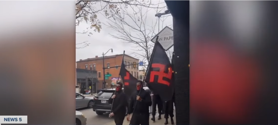 Neo Nazis demonstrate in Ohio Nov, 2024 (Youtube screenshot)