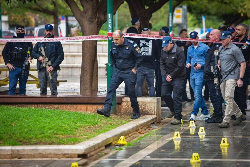 scene of a stabbing attack in Herzliya