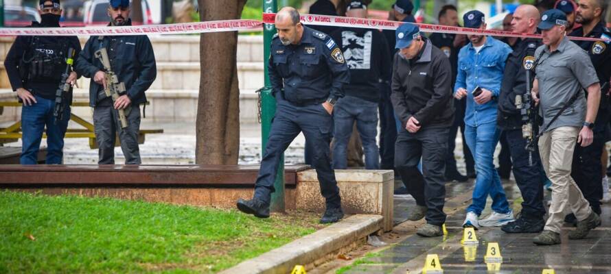 scene of a stabbing attack in Herzliya