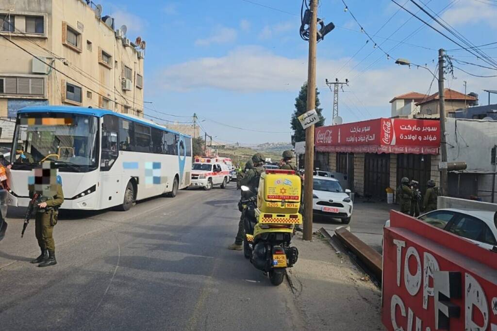 The scene of a shooting attack near Kdumim