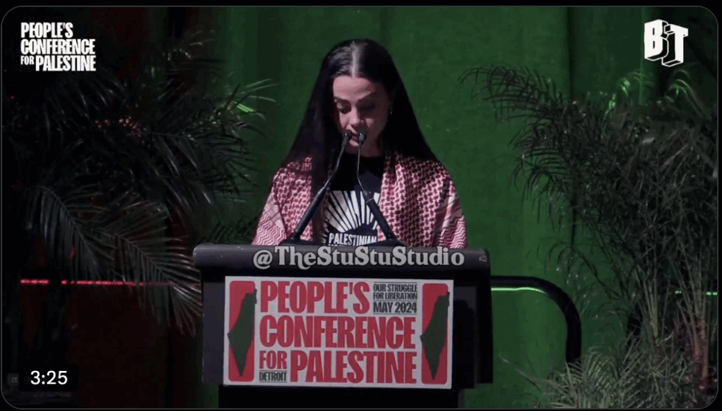 woman giving a speech