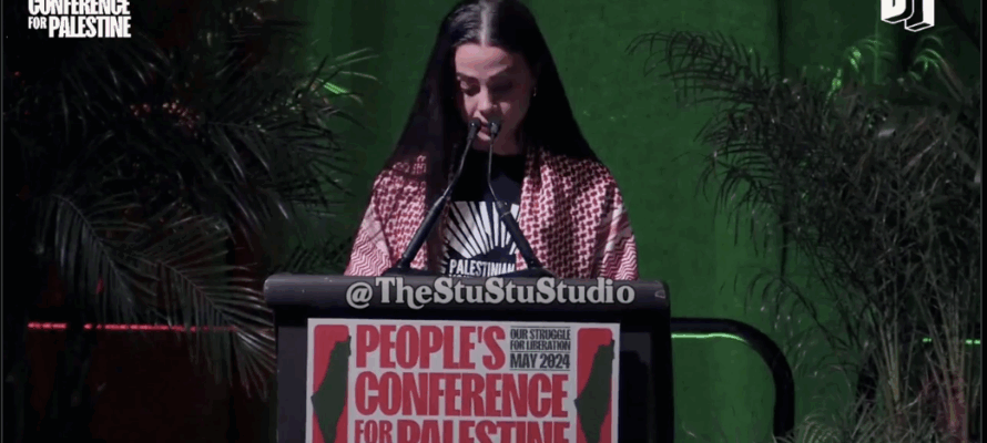 woman giving a speech