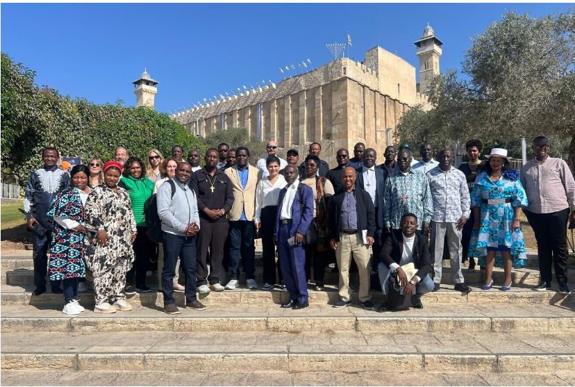 A delegation of African Christian leaders visiting the Cave of the Patriarchs in Hebron