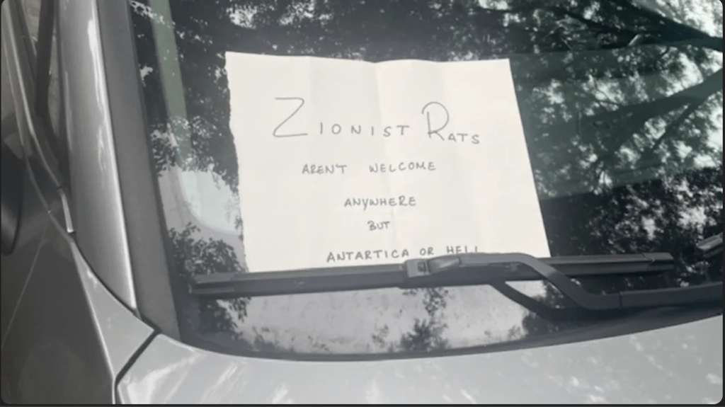 Antisemitic note