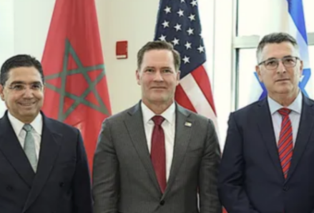US, Moroccan and Israeli officials meet at the US Mission to the United Nations in New York on Sept. 16, 2026. (Yuval Golan/ Israeli Foreign Ministry)