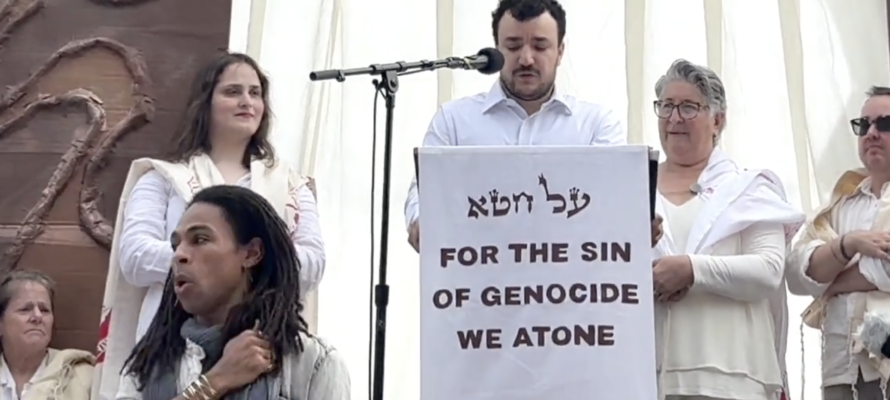 Mahmoud Khalil accuses Israel of genocide at Yom Kippur event in New York City. (X screenshot)