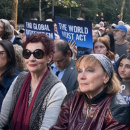 Rally against antisemitism in front of headquarters,