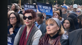 Rally against antisemitism in front of headquarters,
