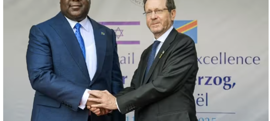 Congolese President Félix Tshisekedi (lft) and Israeli President Isaac Herzog, September 2025. (Israeli embassy)